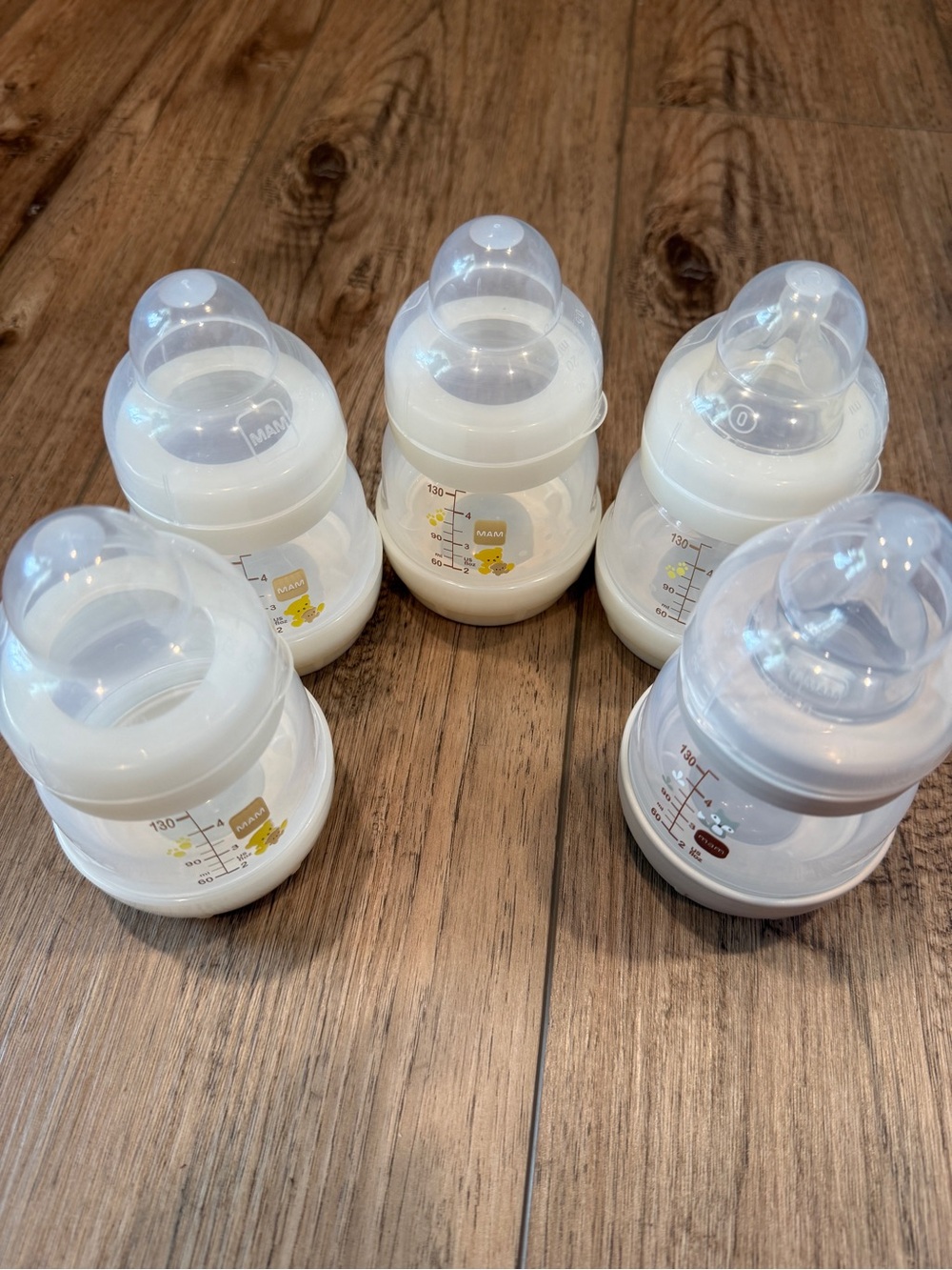 MAM White Baby Feeding Bottle – Pack of 5